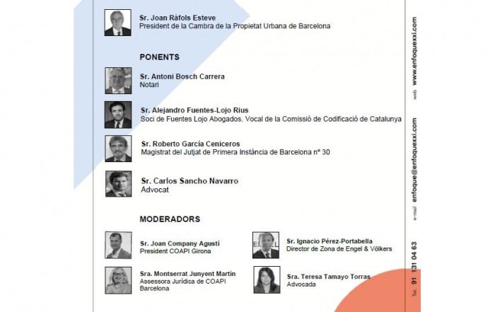 Barcelona será sede de un seminario sobre compraventas inmobiliarias. Cartel del evento.
