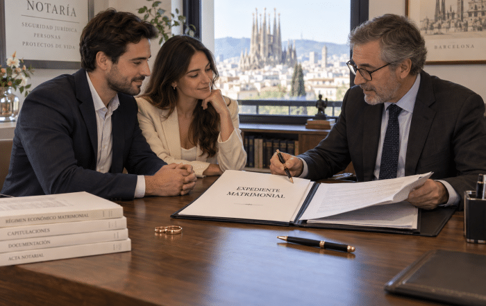 Expediente matrimonial ante notario en Barcelona