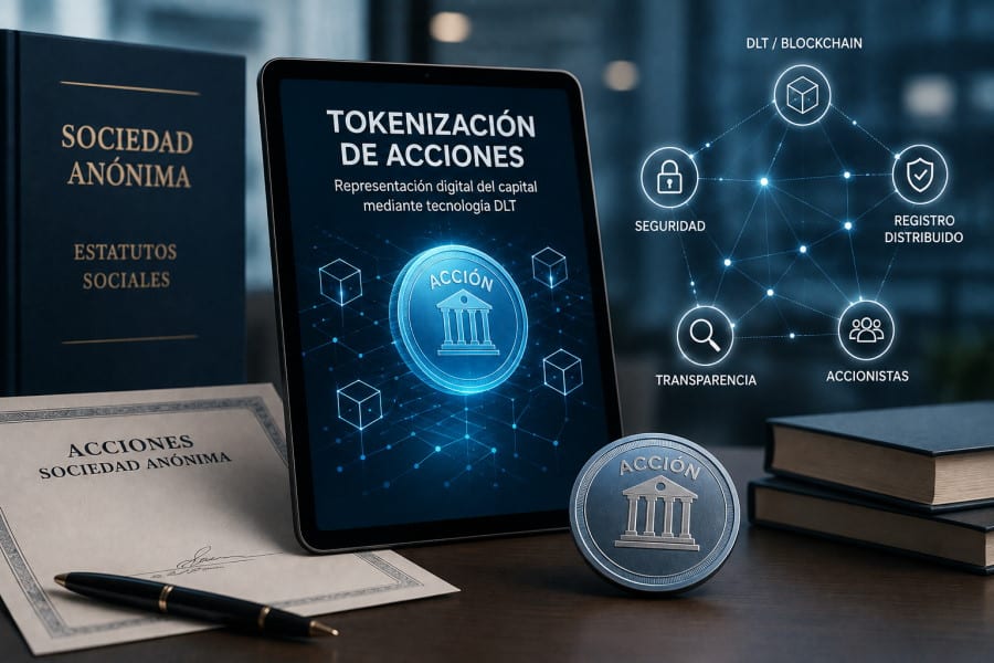 Tokenización de acciones: cómo representar digitalmente el capital de una sociedad anónima