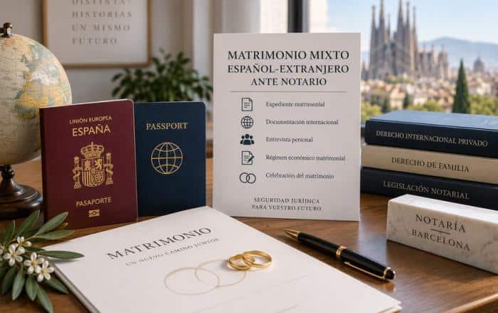 Matrimonio mixto español-extranjero ante notario: requisitos, documentación y régimen económico